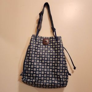 Bampo Blue Leather Shoulder Bag